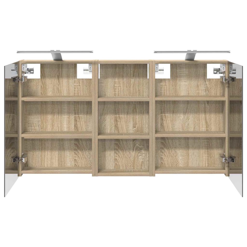 Bathroom Cabinet Set 3 Pcs 110 X 10.5 X 60.5 Cm Engineered Wood