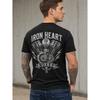 Herren schwarzes Kurzarm-Rundhals-T-Shirt mit Vintage Boxer-Motor-Grafik, weiches Baumwollgefühl, lockere Passform für Motorradfans und Biker