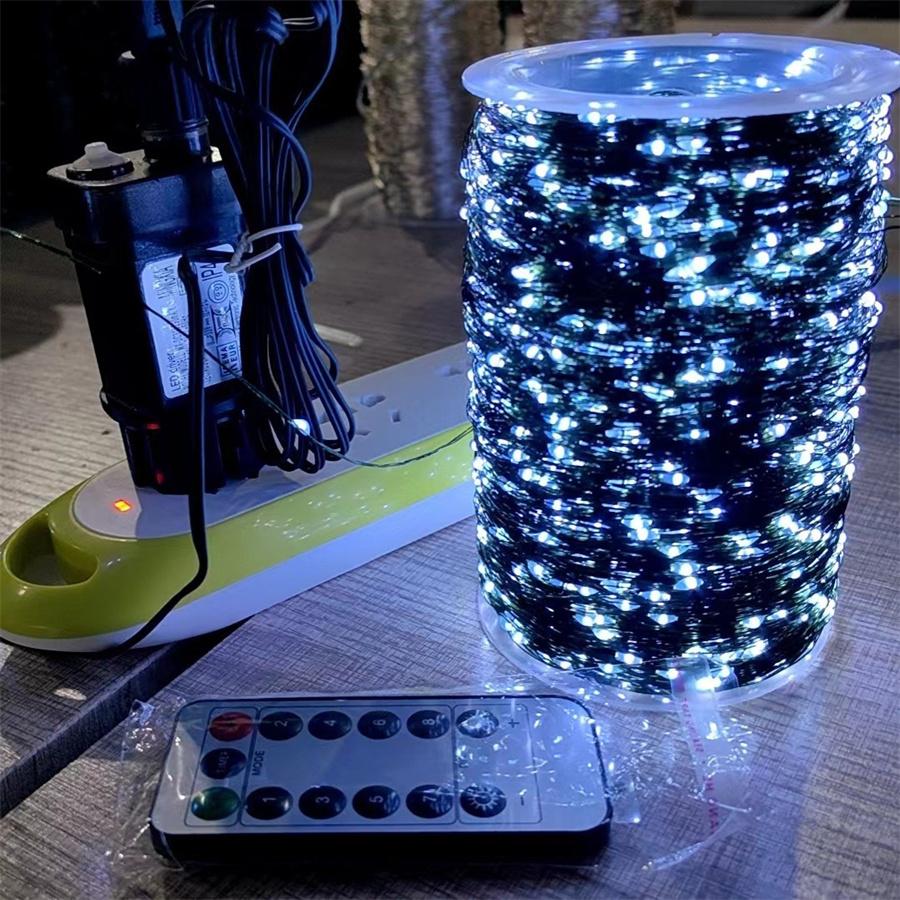 Christmas Fairy String Light Outdoor 50M 100M 200M Copper Wire Garland Light With Remote Party Wedding Copper Fairy Light String