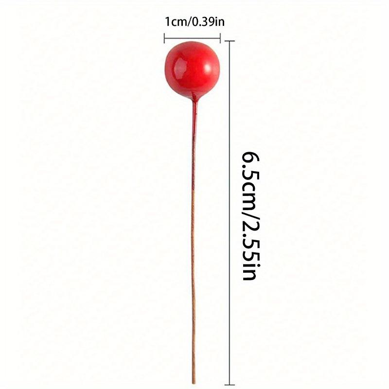 50 Stück Weihnachtsdekorationen Künstliche Beere Simulation Schaumstoff Frucht Kirsche Weihnachtszubehör Geschenke Zubehör Neujahrsornament