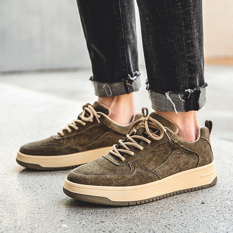 Scarpe Casual da Uomo Leggere Traspiranti Scarpe Marroni da Uomo Piatti con Lacci Sneakers in Camoscio da Uomo Viaggio d'Affari Unisex Tenis Masculino