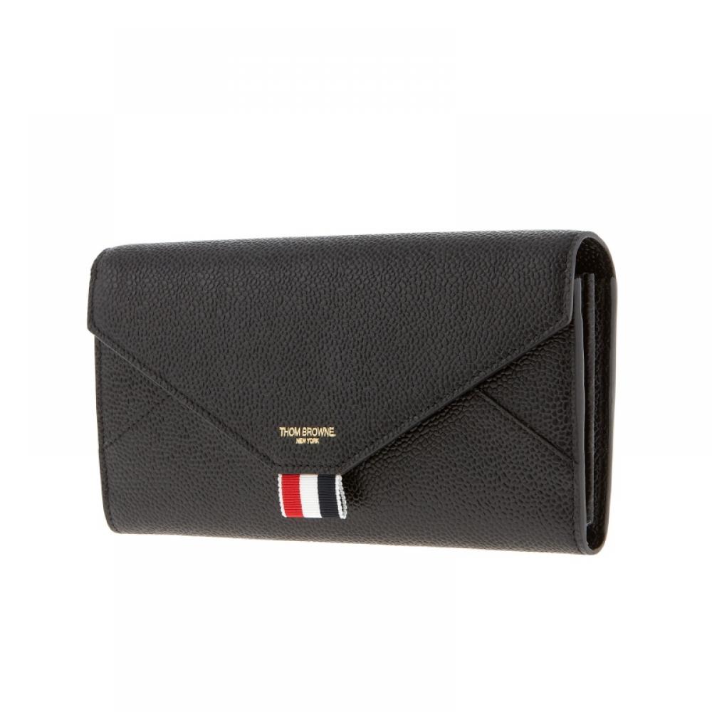 Thom Browne Pebble Grain Three Stripe Tab Long Wallet Faw065a 00198 001