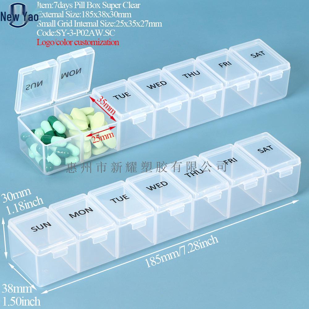 Seven-Day Pill Organizer: Morning, Noon, Night Portable Capsule Case with Large Capacity