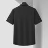 Dibenze Men's Plus Size Casual Stand Collar Short Sleeve Shirt