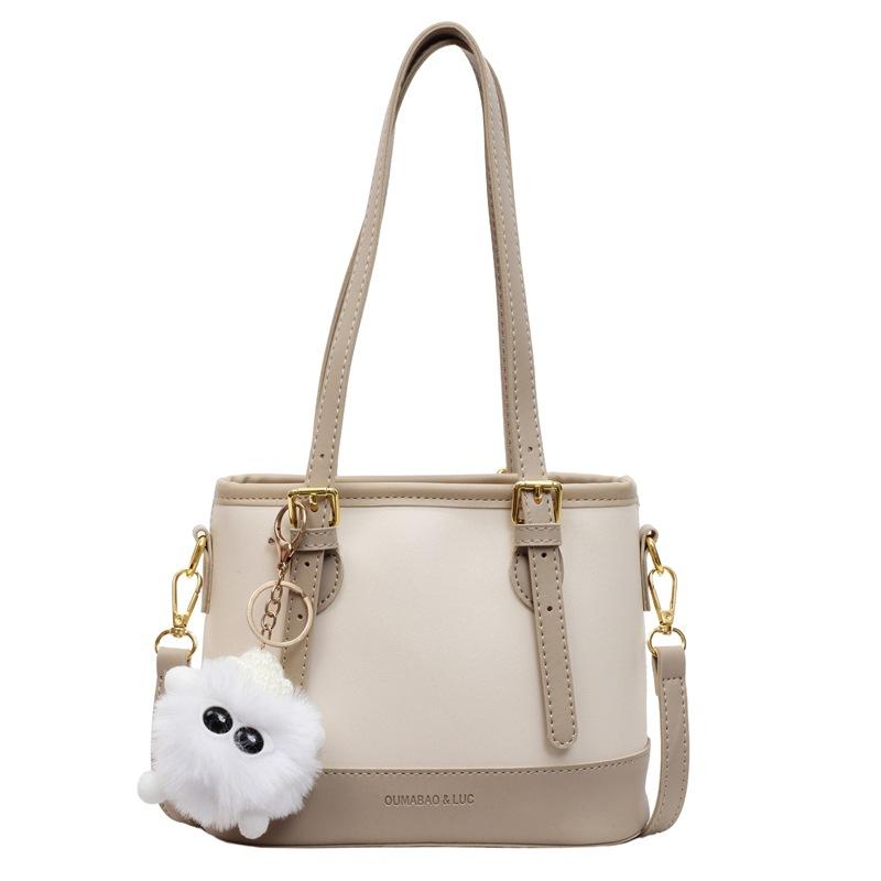 Ny Ensfarget Bærbar Bøtteveske Dame Mote Allsidig Skulder Messenger Bag