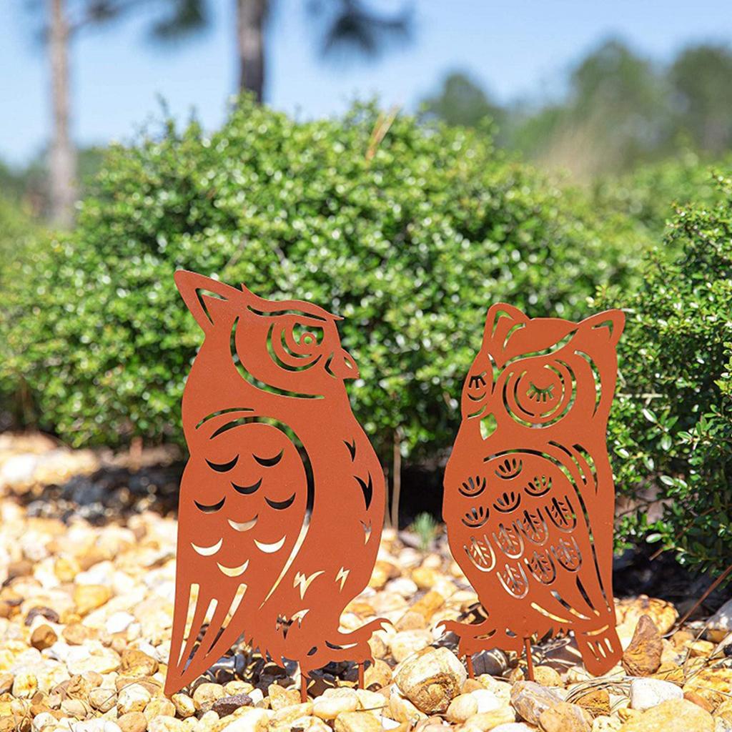 Iron Animal Sculptures Cartoon Plug-In Sculptures Decor Aging Resistance Holiday Gifts Waterproof for Yard Lawn Supplies