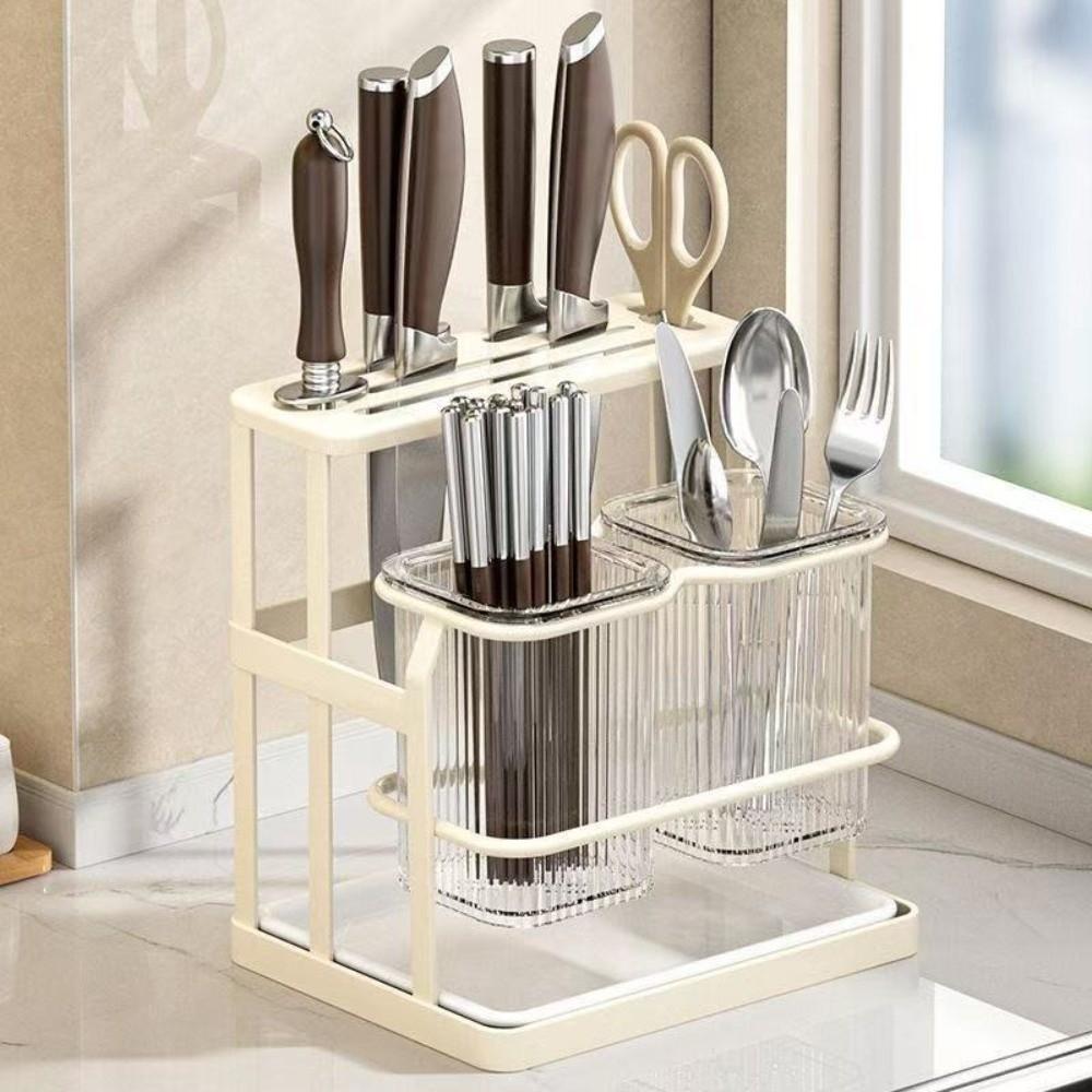 Mildew-Proof Kitchen Storage Rack Carbon Steel Cutlery Organizer Drain Rack  Countertop Storage