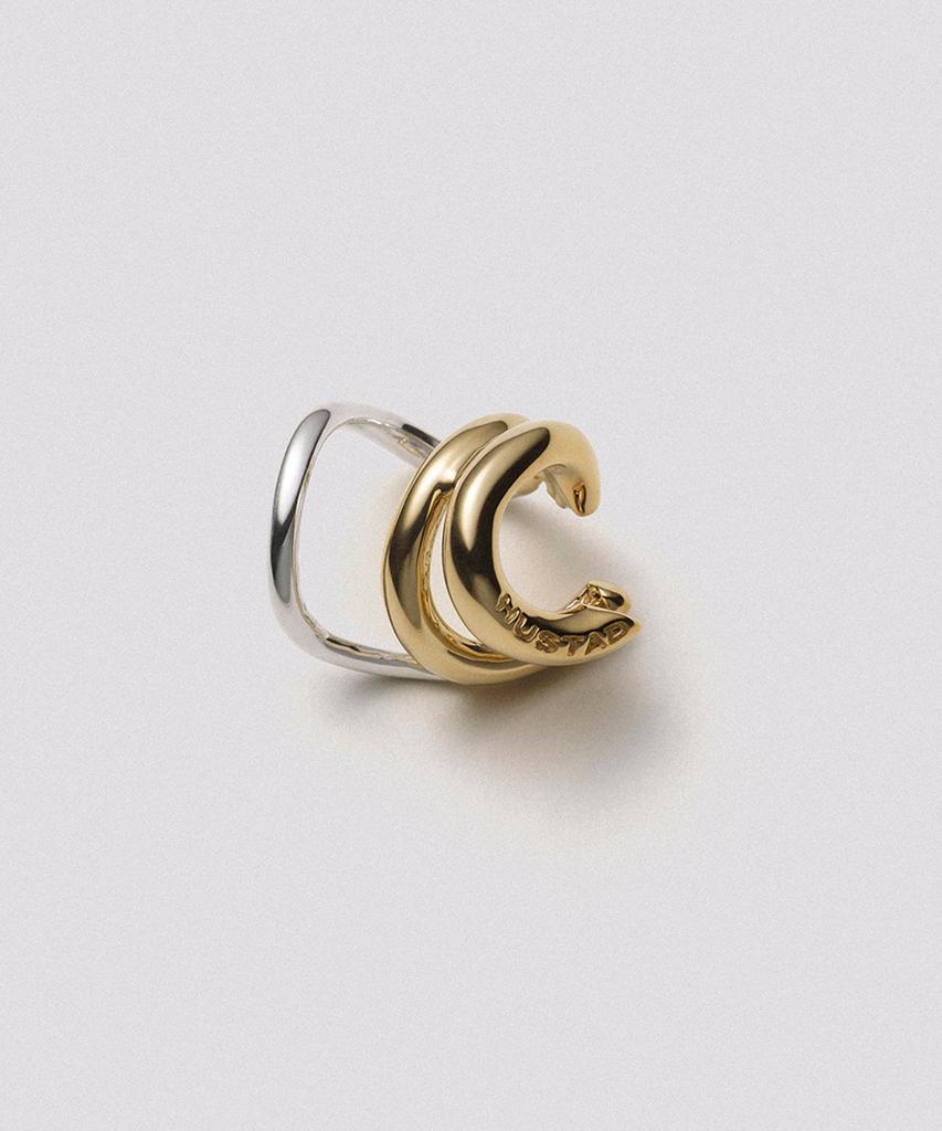 Hustad 244 Combo Earcuff _925 Silver / 14K Gold Combo Earcuff