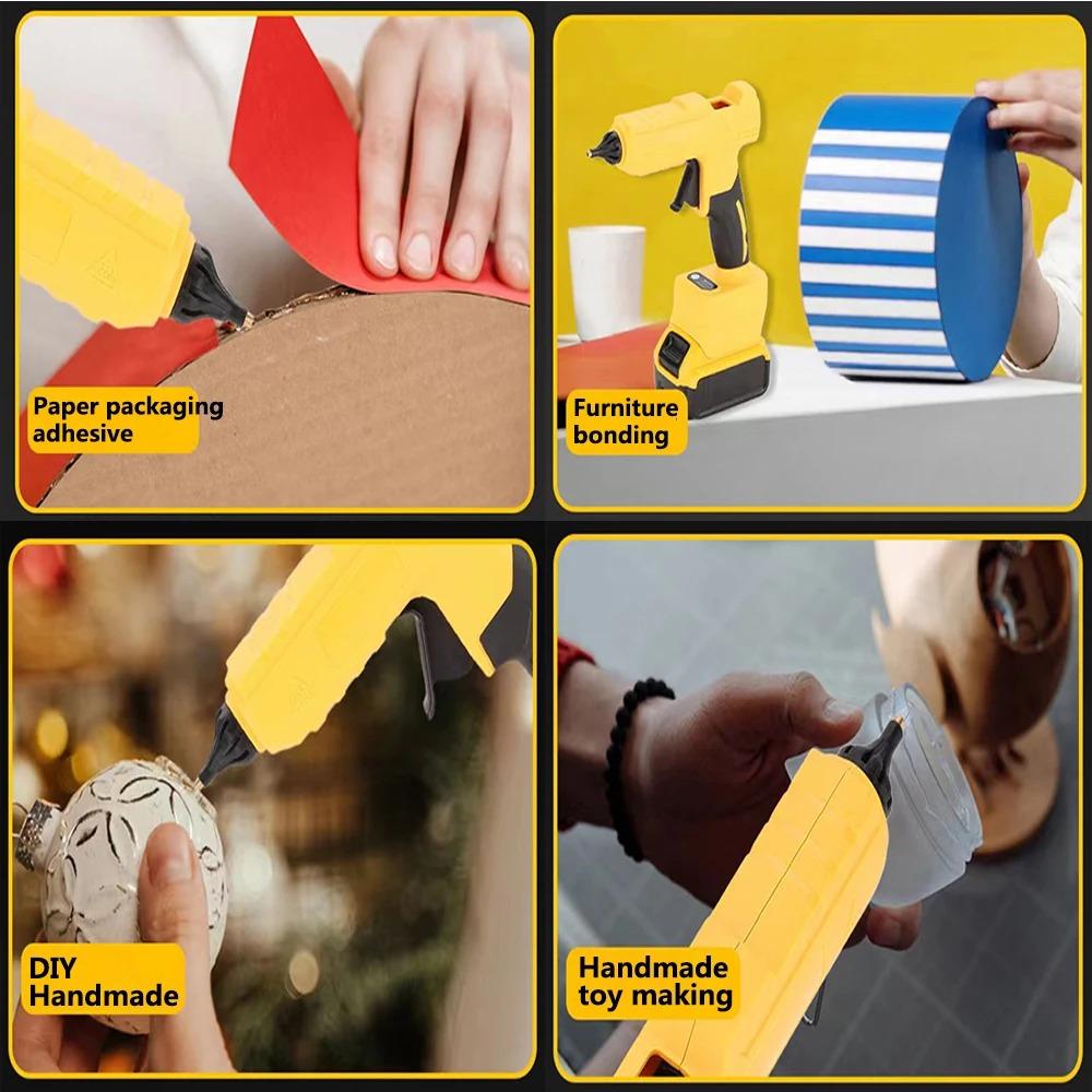 Electric Hot Melt Glue Gun for Dewalt 18V Battery Cordless Electric Glue Gun 11mm Glue Stick Hot Melt Welding Air Gun No Battery