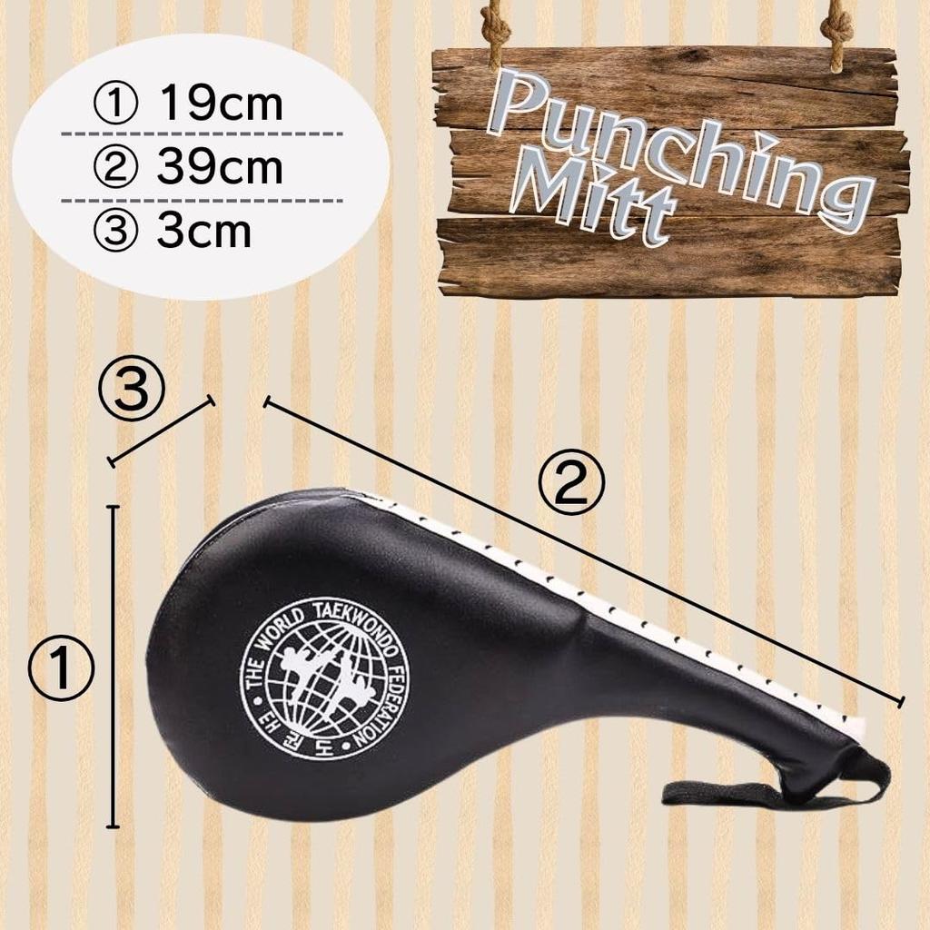 Solvanta Karate Hand Set of Synthetic Striking and Kick Mitts with 41 x 21 Black Mitts, 2, Leather, Practice, Taekwondo, Straps, cm,