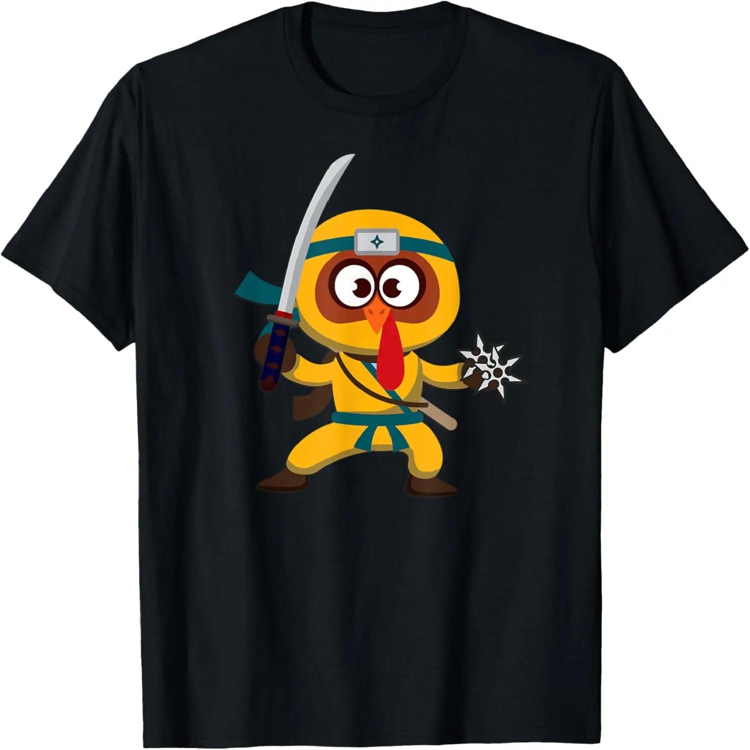 Funny, cute thanksgiving ninja turkey men, women, kids gift T-Shirt S