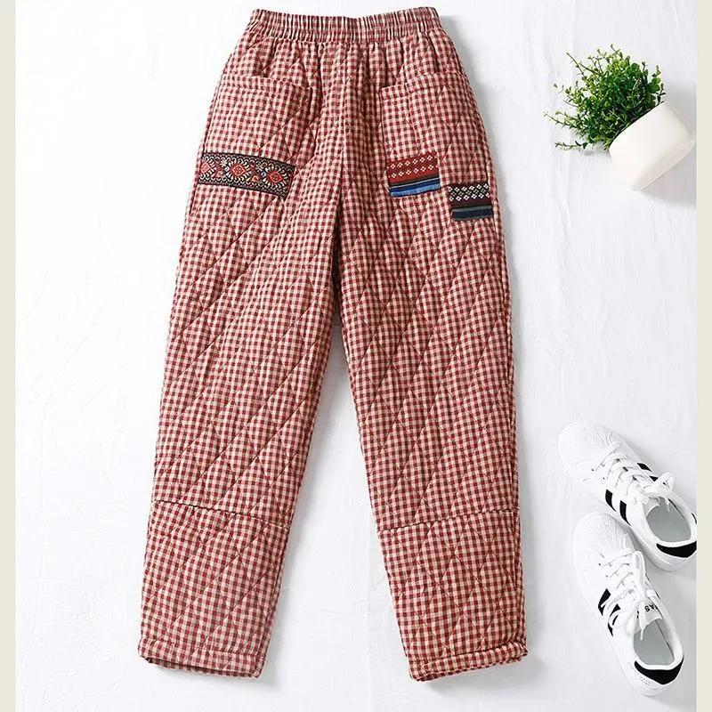 Pantaloni Harem Invernali da Donna a Vestibilità Larga Ispessiti Caldi e Casual per Mamme di Mezza Età