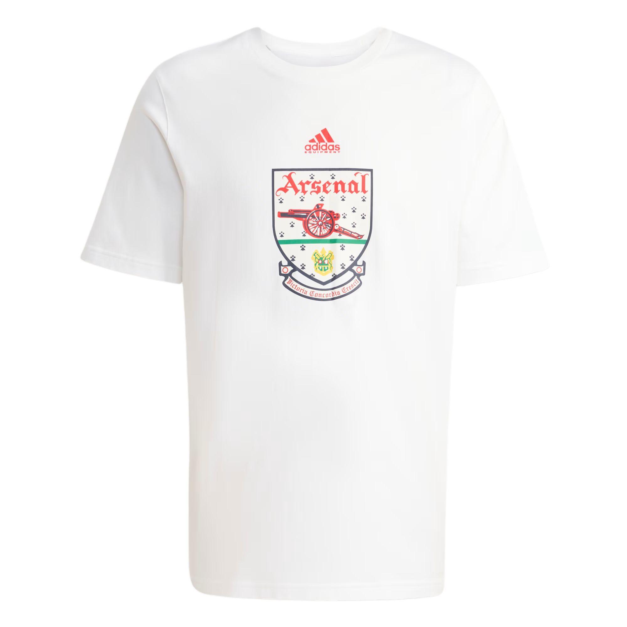 

Adidas Arsenal FW25 Футболка с круглым вырезом, хлопковый пуловер с короткими рукавами, мужские топы JY8905 M