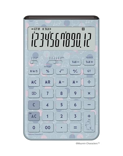 Casio Comfy Moomin Model Designer Calculator, Grayish Blue, Just Type, 12 Digits, JT-200T-MM-BU-N