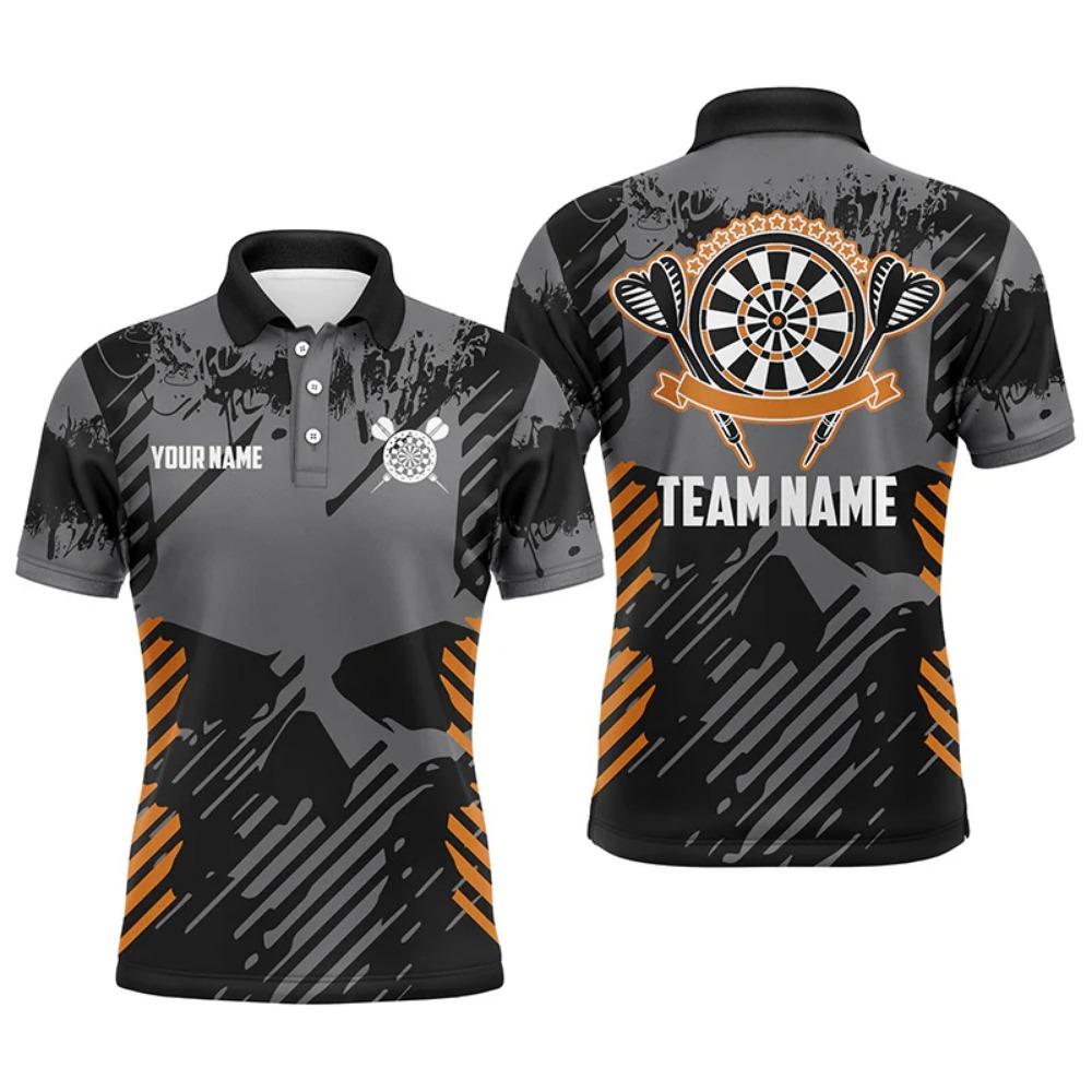 Polo T-shirt with fashionable dart pattern, 3D printed T-shirt, loose and breathable men's sports T-shirt
