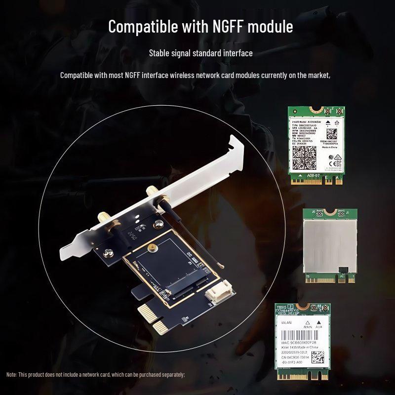 Desktop M.2 NGFF auf PCI-E Drahtlosnetzwerk- & Bluetooth-Karte AX210 200