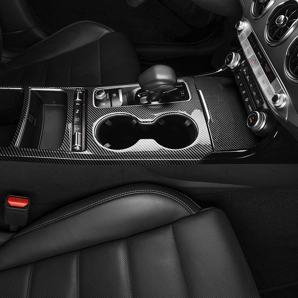 For Kia Stinger 2018-2026 Center Console Cover Auto Interior Console Gear Shift Central Water Cup Storage Box Trim Frame LHD/RHD