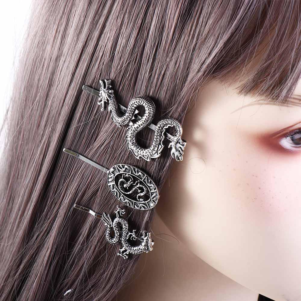 Geometric Shape Dragon Shape Hairpin Chinese Style Headwear Female Hair Accessories Metal Hair Clip