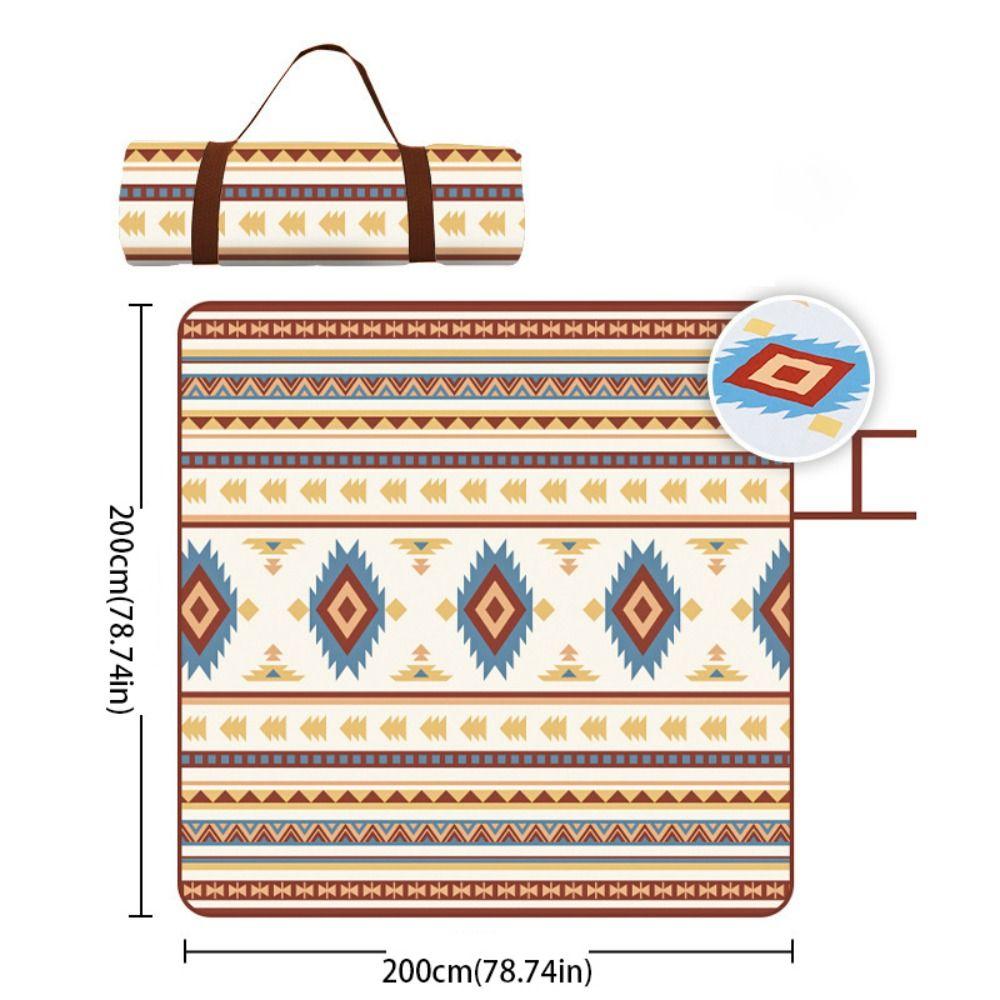 Carrying Handle Waterproof Picnic Blanket Large Size Camping Pad Beach Blanket  Barbecues