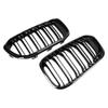 Front Kidney Grill Grille Fit BMW 1 Series F20 F21 2015-2017 Gloss Black Double