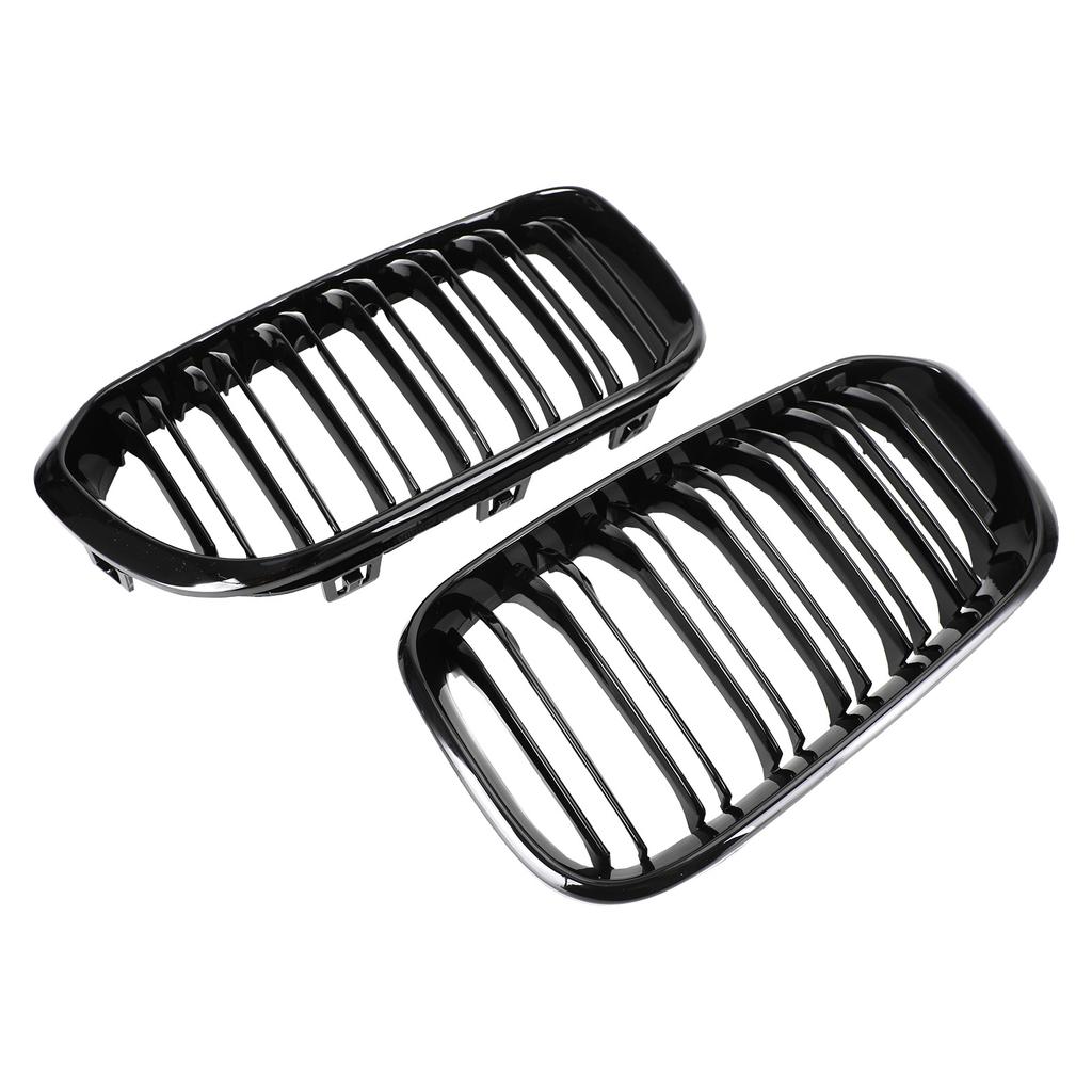 Front Kidney Grill Grille Fit BMW 1 Series F20 F21 2015-2017 Gloss Black Double