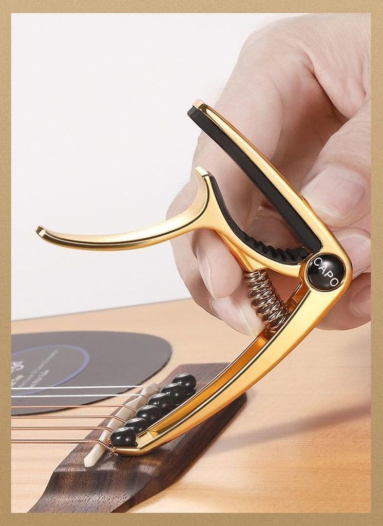 Exclusive Guitar Capo Tast One Touch Guitar Capo Acoustic Guitar Electric Guitar Capo Tast for Electric Guitar Folk Guitar Ukulele Zinc Alloy [Amazon