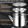 Small Kitchen Oil Container Compact Oil Stainless Steel Oil Filter Container with Fine Mesh Strainer Heat-resistant Kitchen Jug
