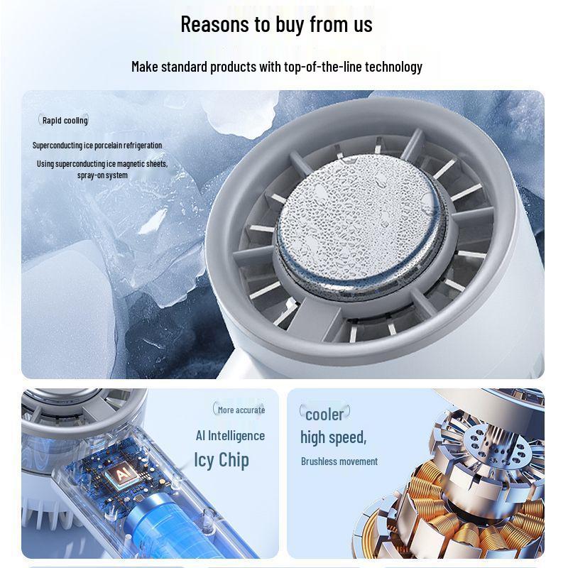 Top-Selling Portable Rechargeable Ice Pack Handheld Fan with Display Screen for Outdoor Summer Travel Cooling