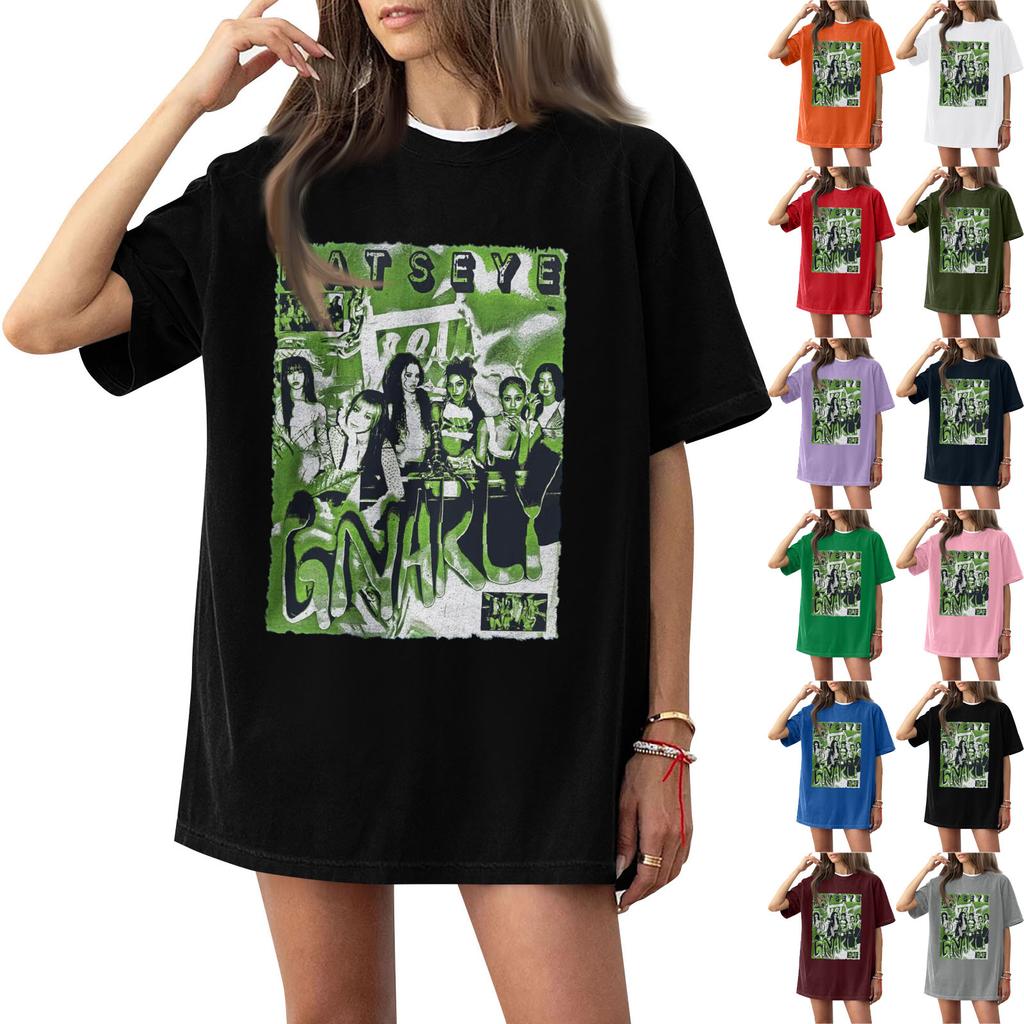 Women's Round Neck Printed Short-sleeved T-shirt Top