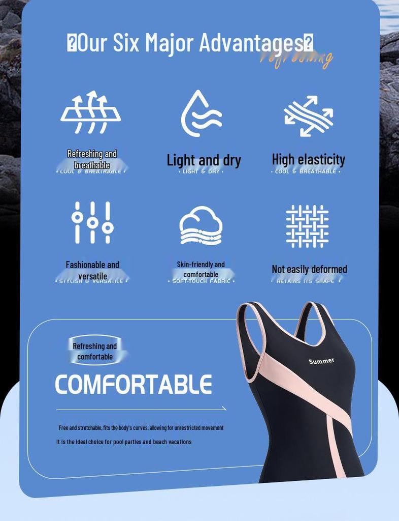 Quick-Dry Nylon Slimming One-Piece Swimsuit: Tummy Concealing, Stylish Sport Set for Adults