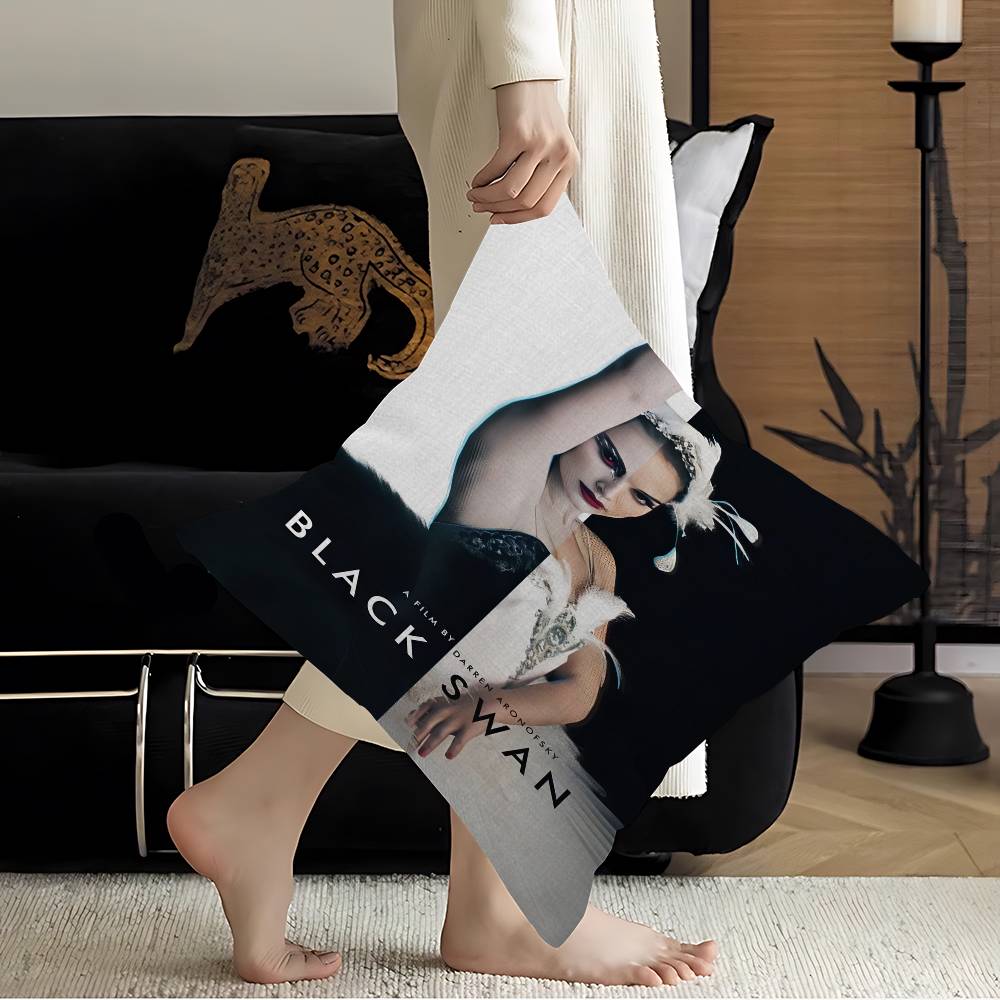 B-Black S-Swan Movie Maple Design Cushion Cover Happy Autumn Harvest decor Holiday Decorati Pillow Cover