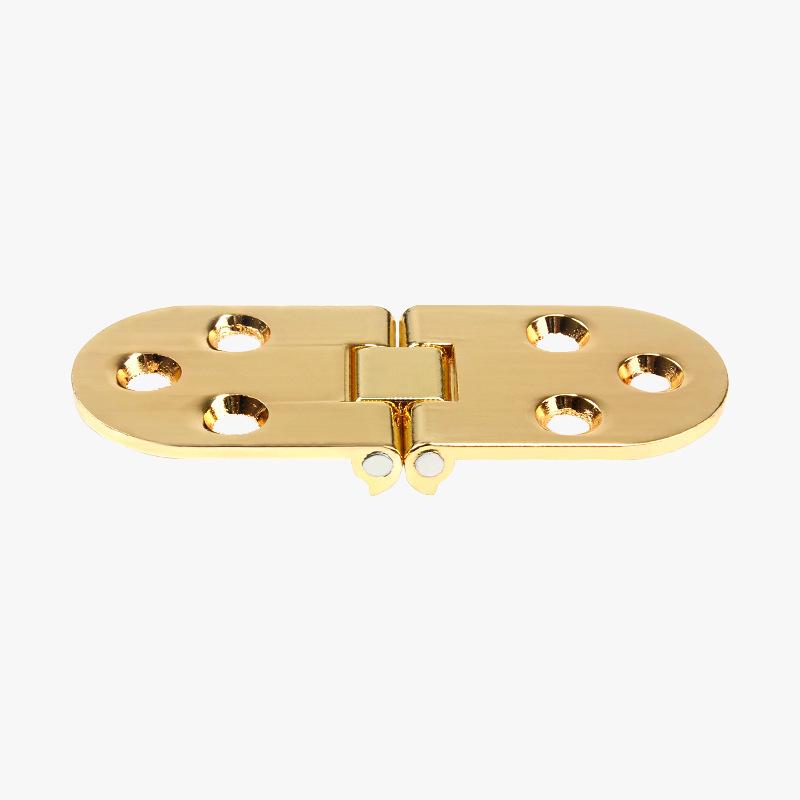 Zinc Alloy 180° Flip-Up Folding Hinge for Invisible Half-Round Countertop or Dining Table Cabinet.