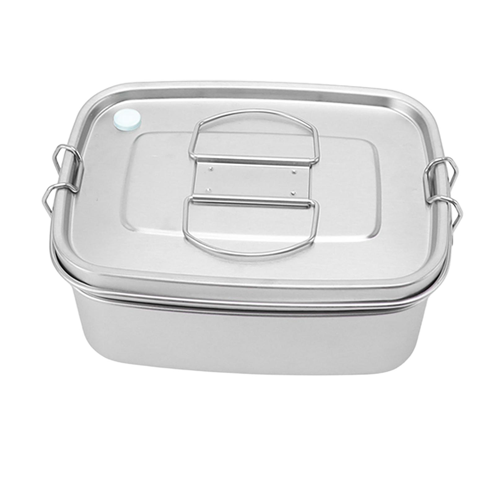 

Double Layer Stainless Steel Lunch Box Portable 1.5L Bento Box for Student Office Workers Canteen Picnic Camping L