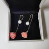 Brincos Pendentes Etereos de Flor de Rosa Seca Mori-kei