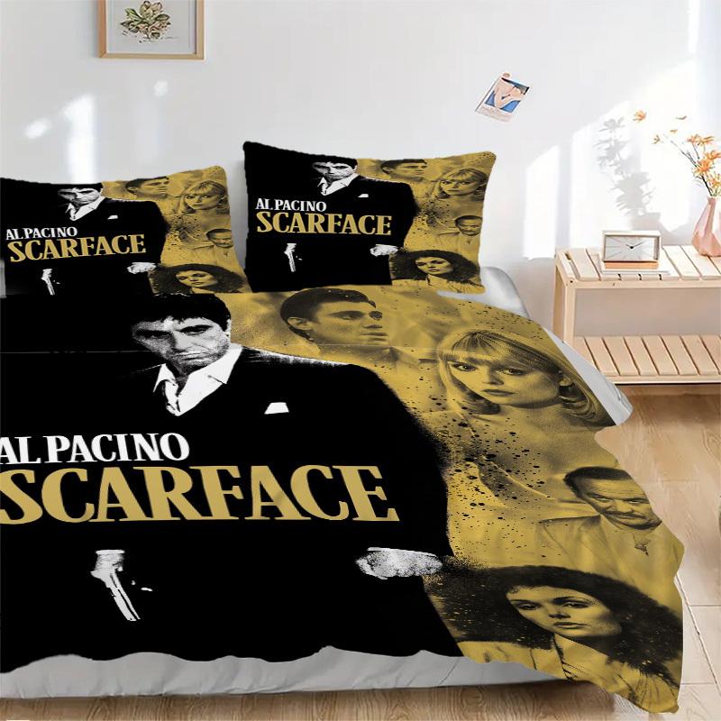 

Scarface Movie Poster Bedding Set Comforter Cover Gift for Bedroom,Includes 1 Cover and 2 Pillowcases, No InsertB309 135x200cm