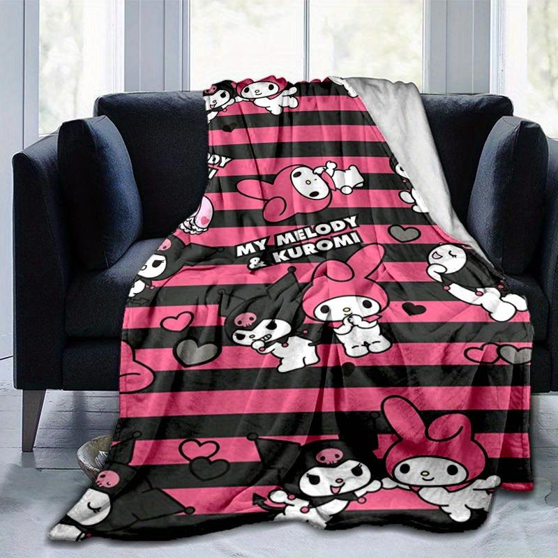 

1pc. Cute My Melody & Kuromi Patterned Blanket - Perfect for Home, Office, Outdoor Use, Gift Idea, Suitable for Al 100x150cm