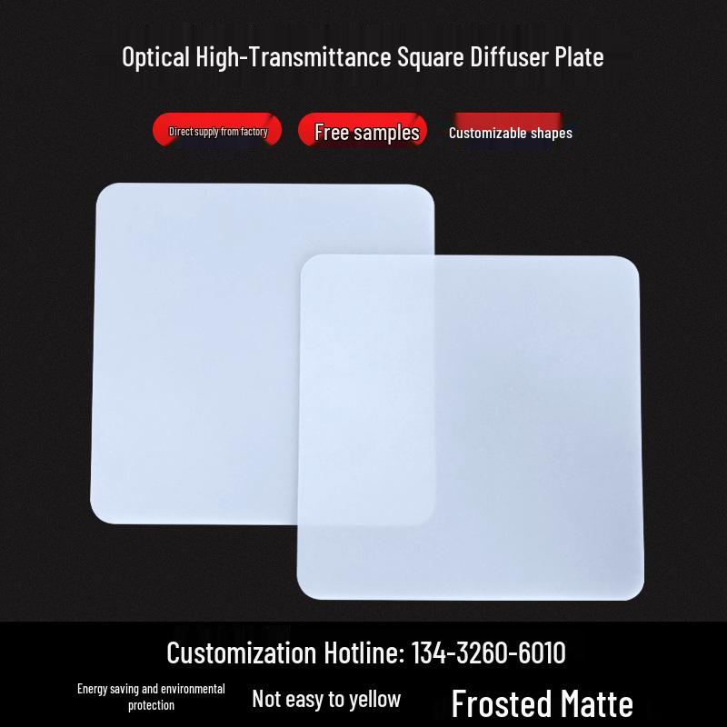 LED Translucent Square Ceiling Light Diffuser Panel - Frosted, Uniform, Customizable Size