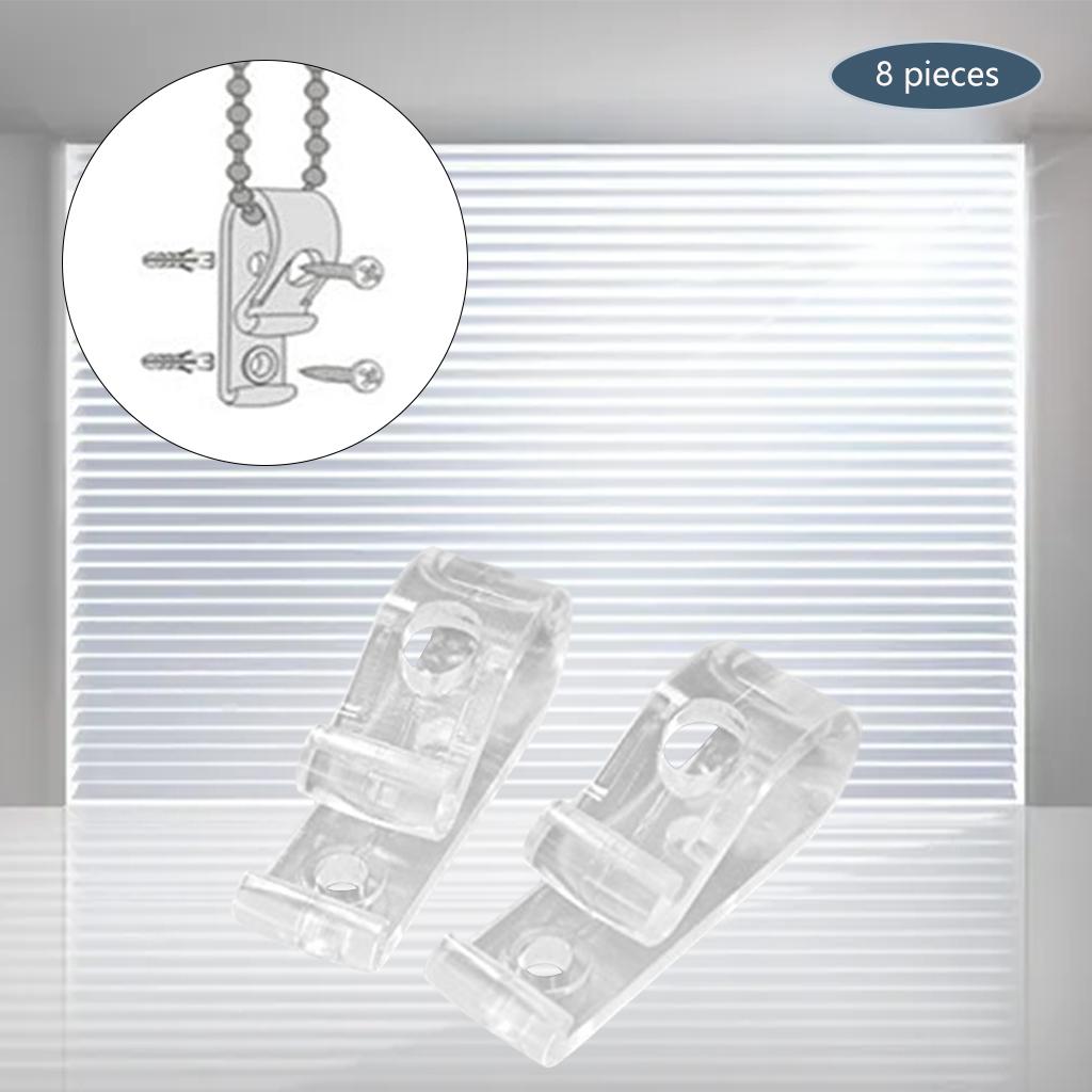 8x Blinds P-Shaped Clips Hooks Roller Blind with Screws and Plastic Pillars Loop