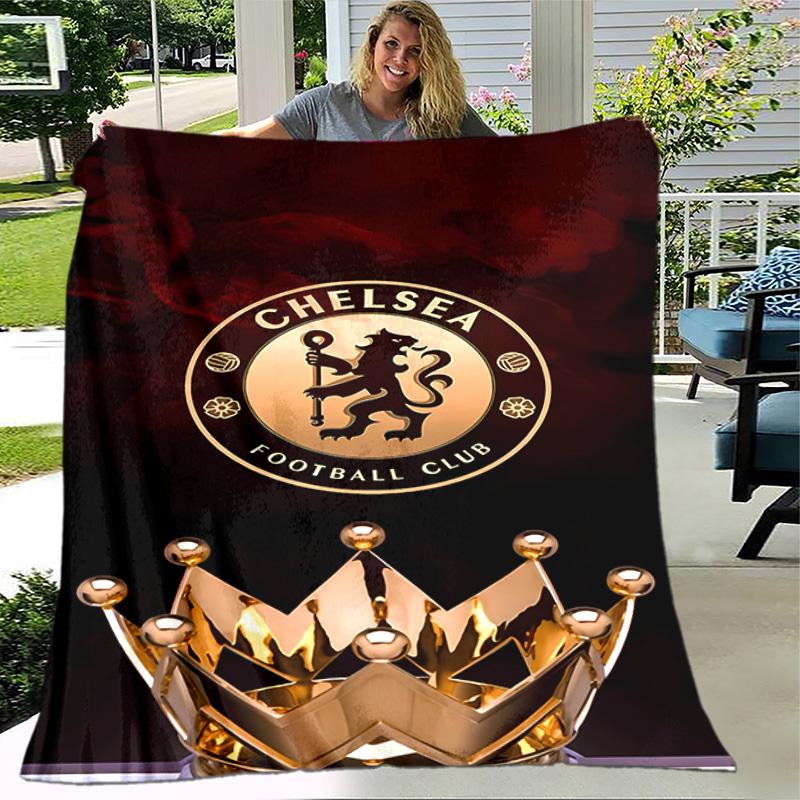 1pc Blanket - Chelsea FC logo Print Design, Lightweight Blanket for Sofa, Bed- Soft &Warm, Gift for All Seasons