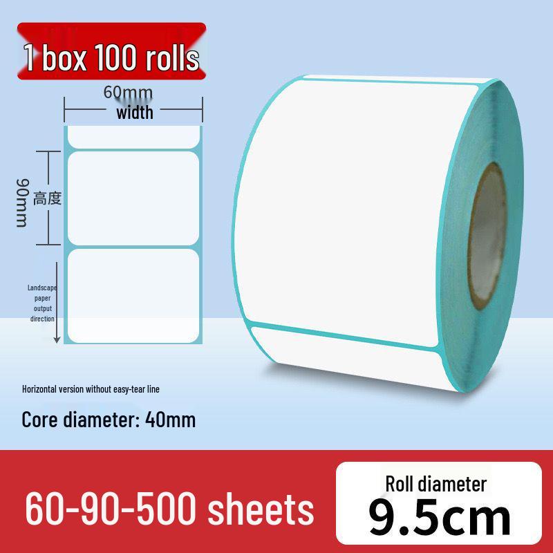Durable Thermal Adhesive Paper for Barcode Labels: Wear-Resistant, Waterproof, Tearproof – Ideal for Delivery, Supermarket, and Cash Register Use.