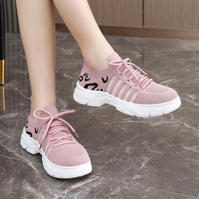 Fashion 2025 Summer New Mesh Shoes Hollow Breathable Platform Sneakers Women's Fashion Versatile Womens Casual Shoes Large Size 35-43