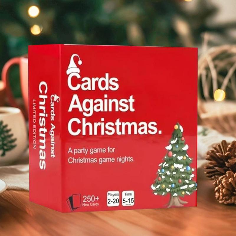 2025 NEW Cards Against Christmas Party Cards Game For Christmas Game Night 250 Red Cards Box Holiday Card Games Gifts for Adults