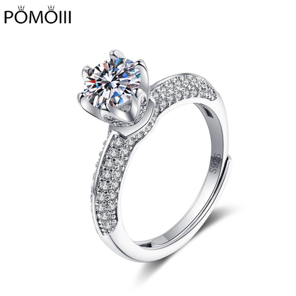 Novo Anel Moissanite Um Quilate Para Mulheres Joias Versátil Prata S925 Anéis de Diamante Ajustável Aniversário Festival Presente para Amantes
