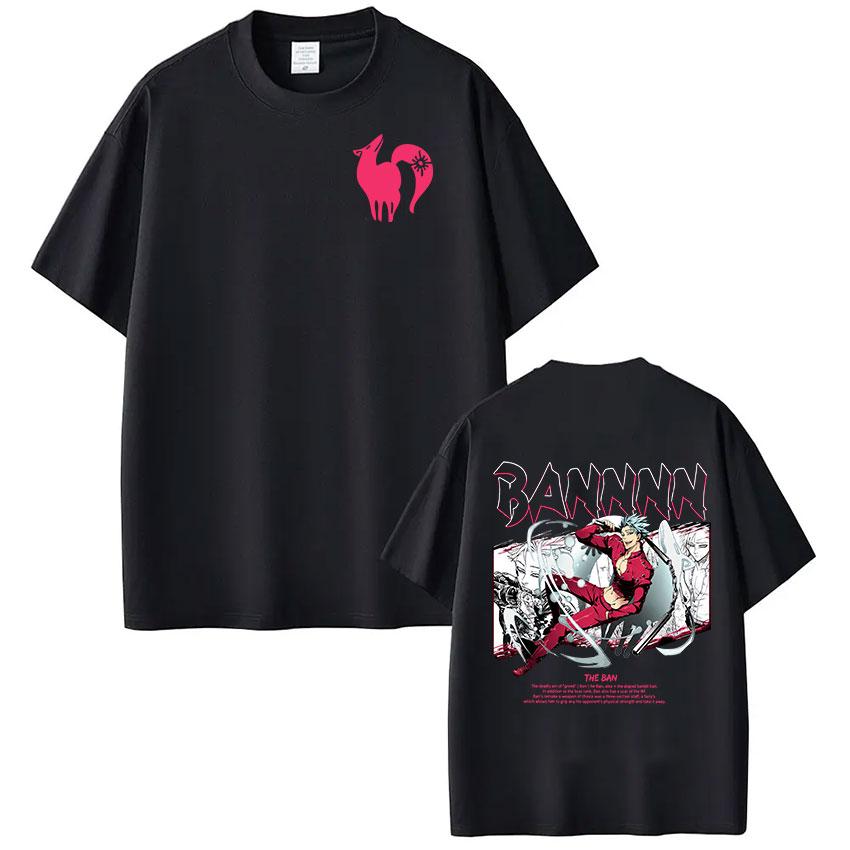 Anime The Seven Deadly Sins Ban T-shirts Men's Women Clothing Fashion Casual Cotton Oversized Short Sleeve T Shirts Streetwear