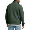 Men's Casual Stand-Up Collar Long-Sleeve Top Solid Color Button-Down Sweatshirt