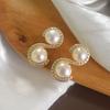 Natural freshwater pearl earrings women's S-shaped micro-inlaid zircon fashion temperament 911 silver needle high-end design stud earrings