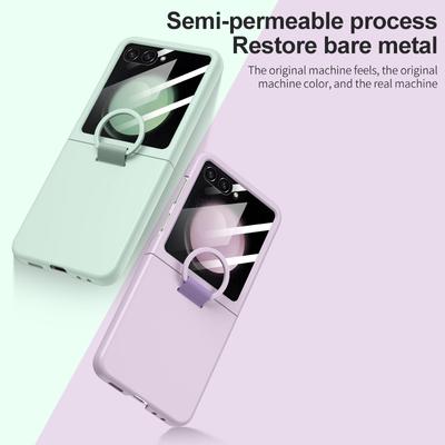 Ring Holder Case for Samsung Galaxy Z Flip 6 5 5G Flip6 Small Screen with Film Protection Shockproof Cover Anti-Scratch
