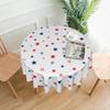 Round Tablecloth Star Patterned Polyester Fabric with Decorative Border for Dining Parties and Events Use