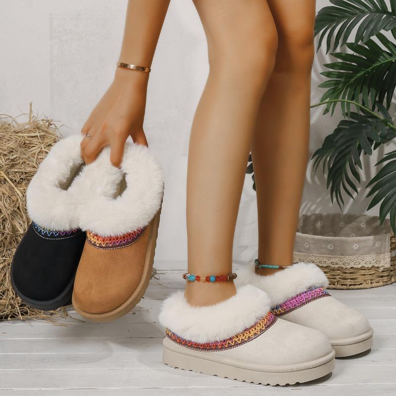 Winter Außenhandel neue gewebte kurze Schneestiefel Damen dicksohlige verdickte gefütterte dicksohlige Baumwollschuhe