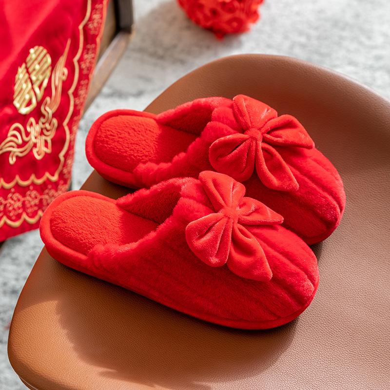 

Хлопковые тапочки женские свадебные для дома на зиму комнатные нескользящие домашние теплые парные плюшевые зимние мужские 36-37